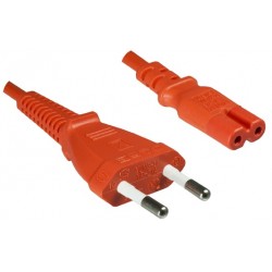 EK589OR.1.8, Захранващ кабел Euro - IEC C7 1.8m оранжев