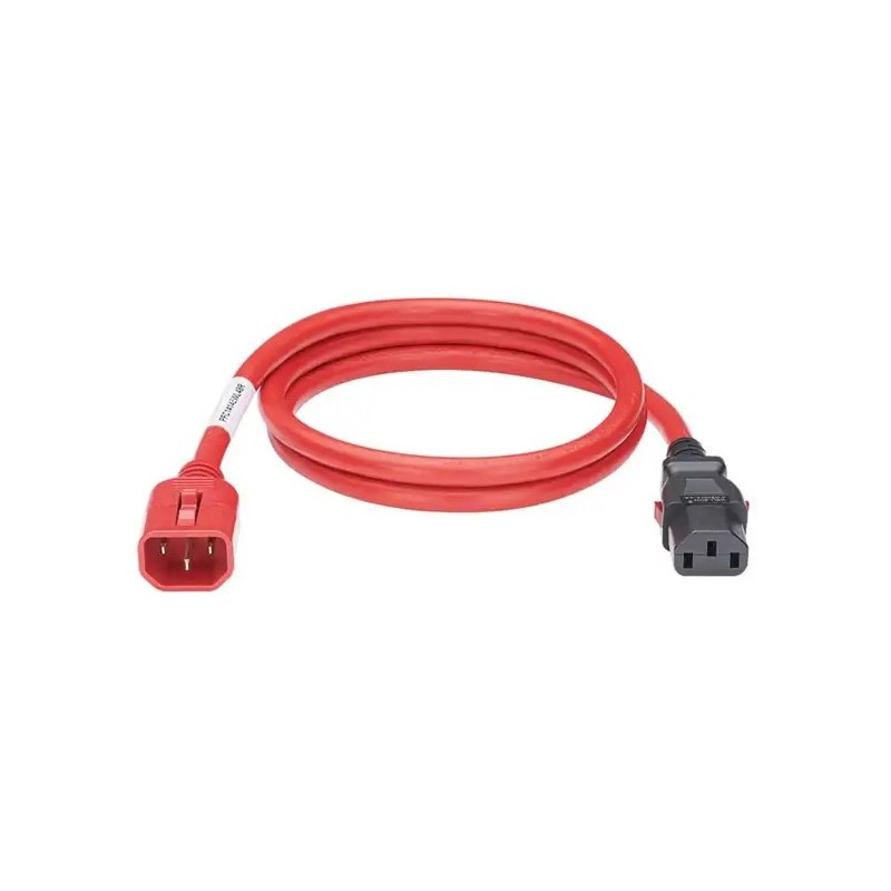 LPCA01, Захранващ кабел C13 - C14 locking 0.6m червен, P