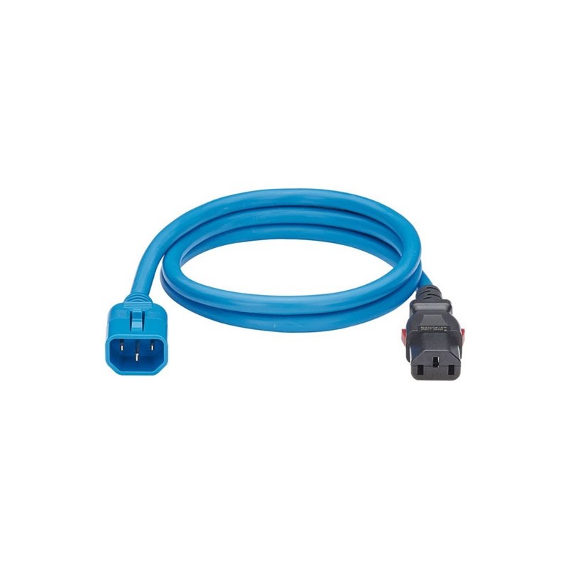 Захранващ кабел C13 - C14 locking 0.6m син, P