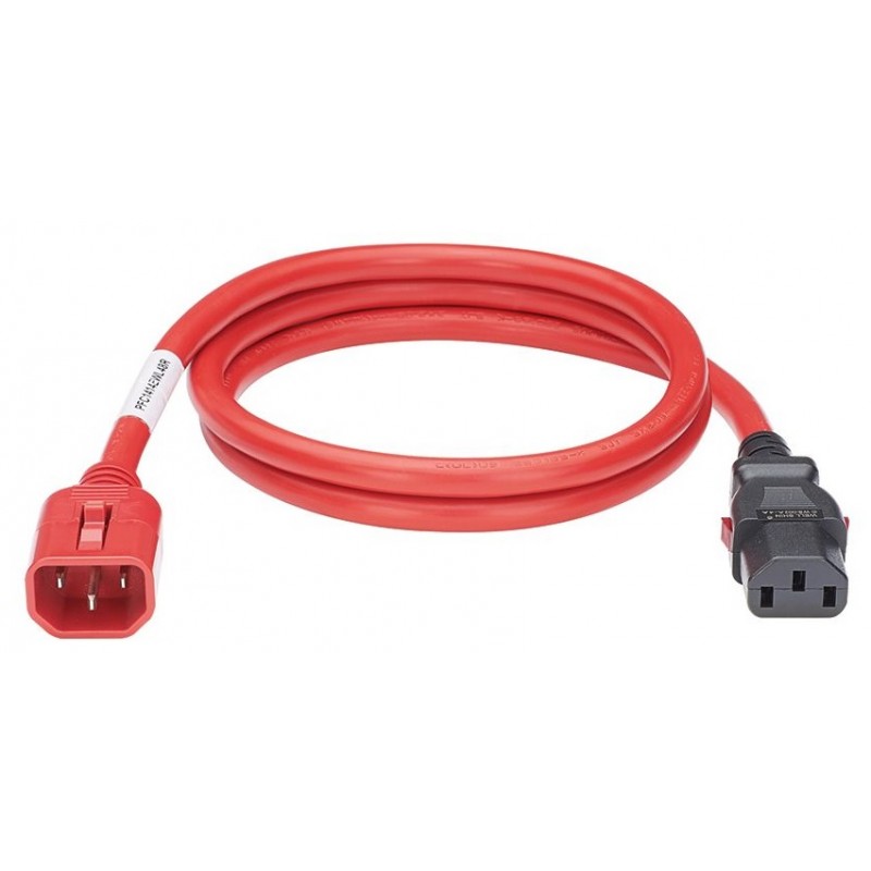 LPCA04, Захранващ кабел C13 - C14 locking 1.8m червен