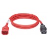 LPCA04, Захранващ кабел C13 - C14 locking 1.8m червен