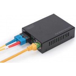 DN-82160, Конвертор SM SC Gbit PoE+ 30w до 20км