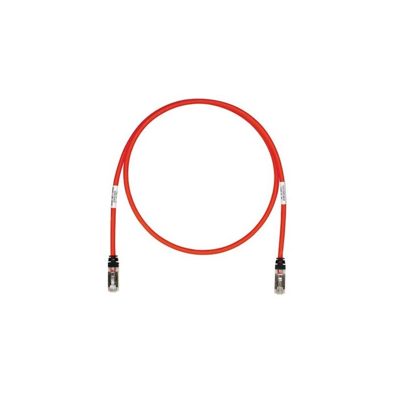 STP6X5MRD, Пач кабел STP Cat.6A 5m червен, Panduit