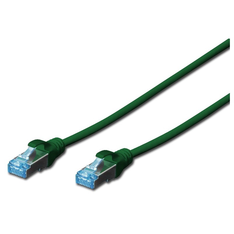 DK-1521-0025/G, Пач кабел Cat.5e 0.25m FTP зелен, Assmann