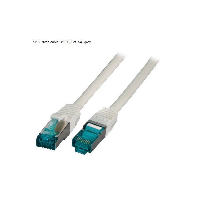 MK6001.0.25G, Пач кабел Cat.6A 0.25m SFTP Сив, EFB