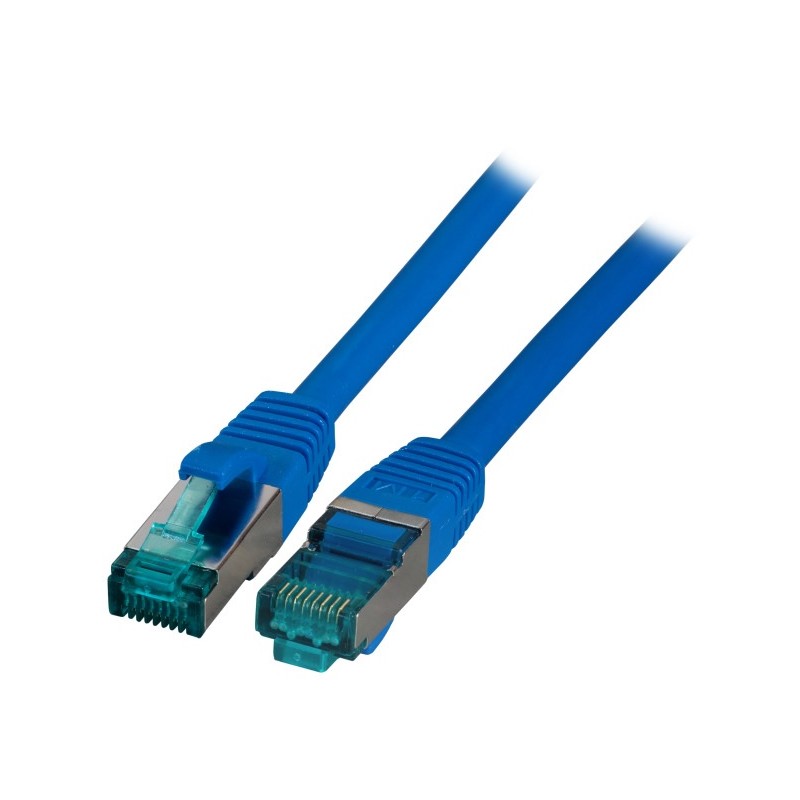 MK6001.0.25BL, Пач кабел Cat.6A 0.25m SFTP Син, EFB