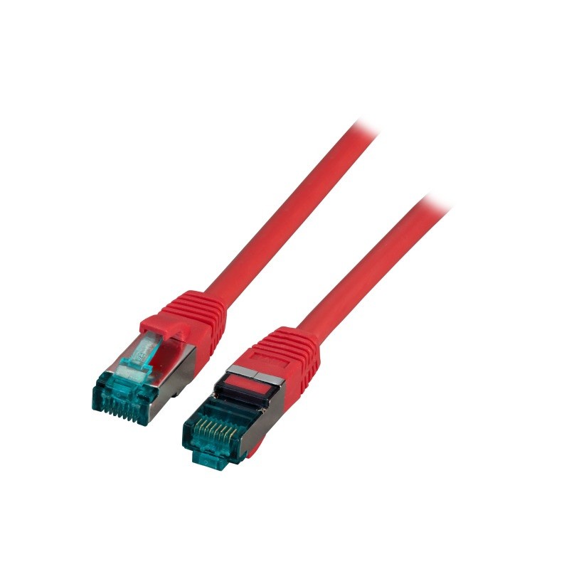 MK6001.0.25R, Пач кабел Cat.6A 0.25m SFTP Червен, EFB