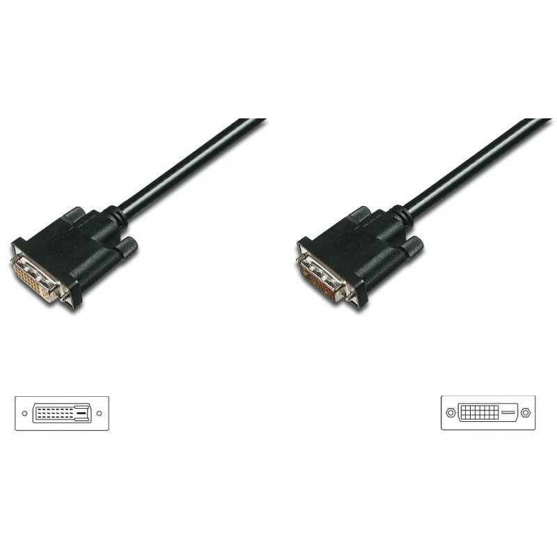 AK-320202-100-S, DVI extension cable (24+1) M/F 10m Assmann