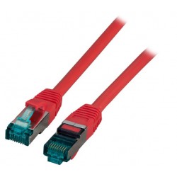 MK6001.0.5R, Пач кабел Cat.6A 0.5m SFTP Червен, EFB