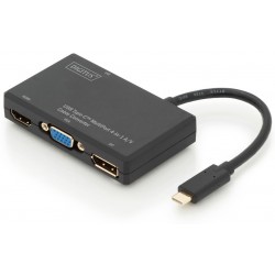 DA-70848, Конвертор Input:USB-C, Output:DP+HDMI+DVI+V
