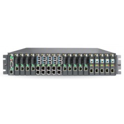 FRM220-CH20, OPTOKON 2U 20-Slot rack mount chassis with 20 li