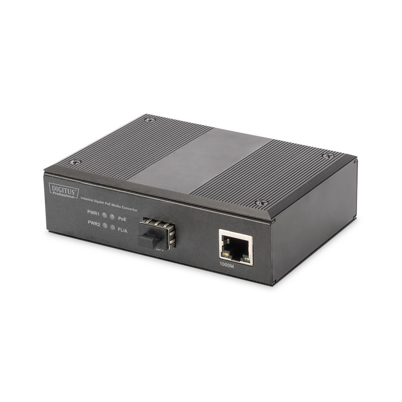 DN-652104, Индустриален Gbit POE+ медия конв. SFP slot