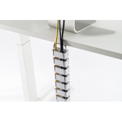 Гъвкав канал за кабели - тип гръбнак, сив 1,3м, аранжор за кабели