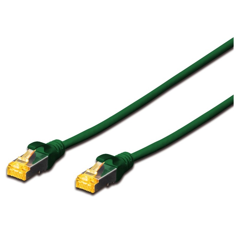 DK-1644-A-005/G, Пач кабел Cat.6A 0.5m SFTP зелен, Assmann