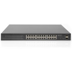 DN-95348, 24 портов комутатор,10/100/100, POE+2 SFP Gbit, 380W