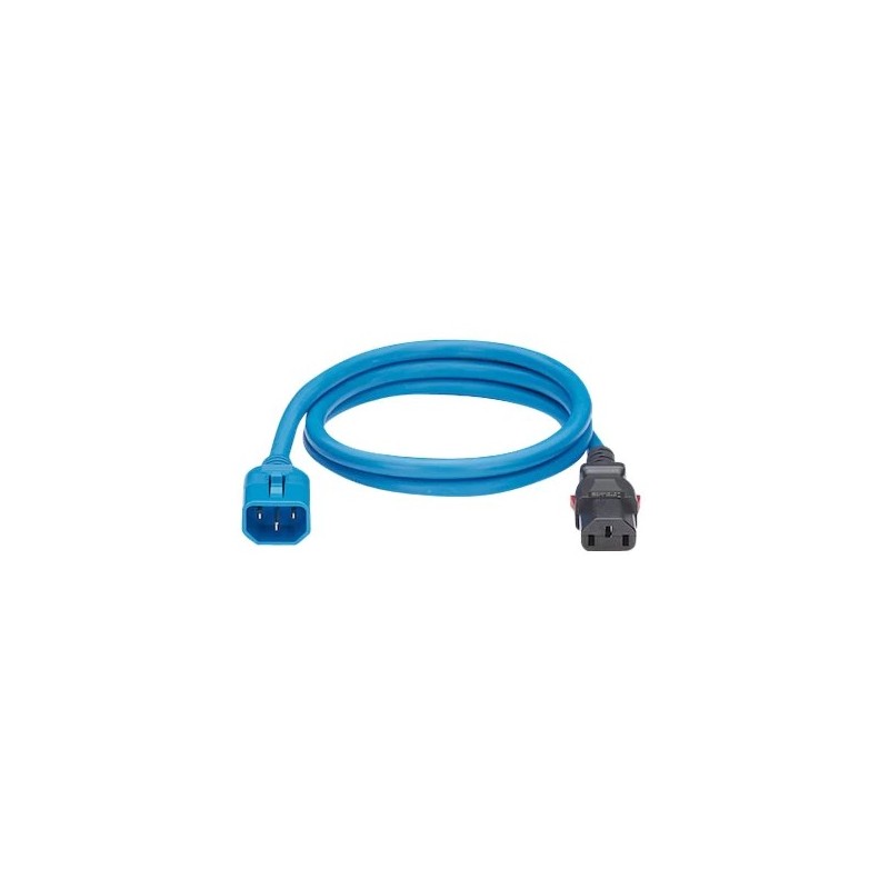LPCA08, Захранващ кабел C13 - C14 locking 1.2m син