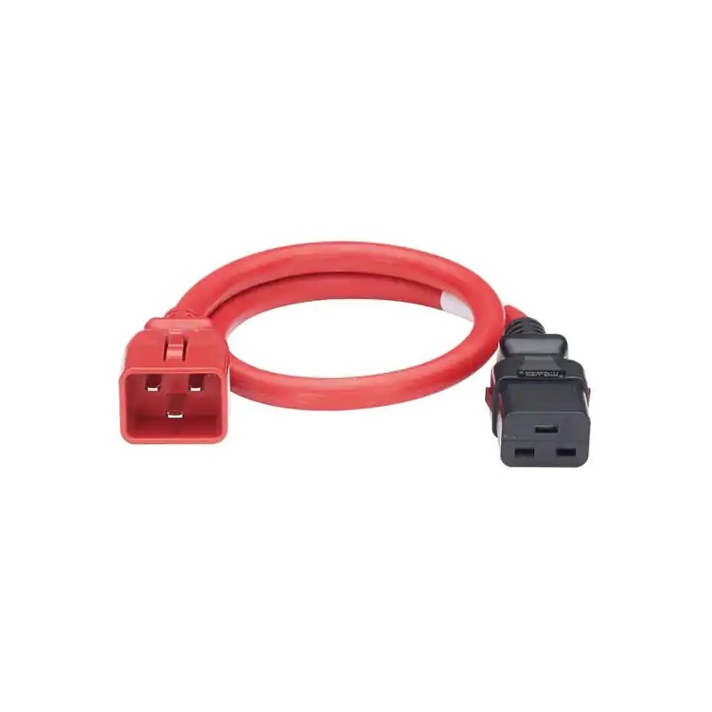 LPCB01, Захранващ кабел C20 - C19 0.6m locking червен.