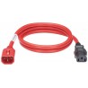 LPCA02, Захранващ кабел C13 - C14 locking 0.9m червен