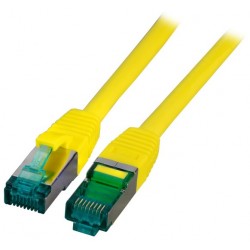 MK6001.0,5Y, Пач кабел Cat.6A 0.5m SFTP Жълт, EFB