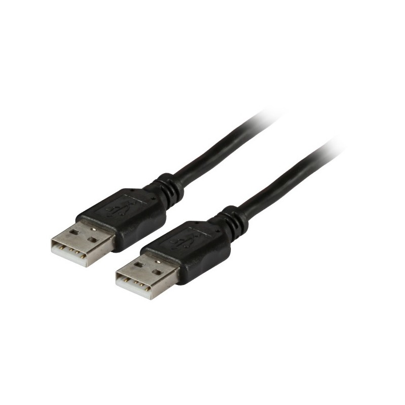 K5253SW.0,5, USB 2.0 Кабел A-A 0.5m черен, EFB