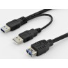 DB-300140-003-S, USB 3.0 Y-кабел 2xA-A M/M/F 0.3m Assmann