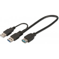 DB-300140-003-S, USB 3.0 Y-кабел 2xA-A M/M/F 0.3m Assmann