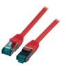 Свързващ компютърен пач кабел Cat.6A 0.15m SFTP червен, EFB