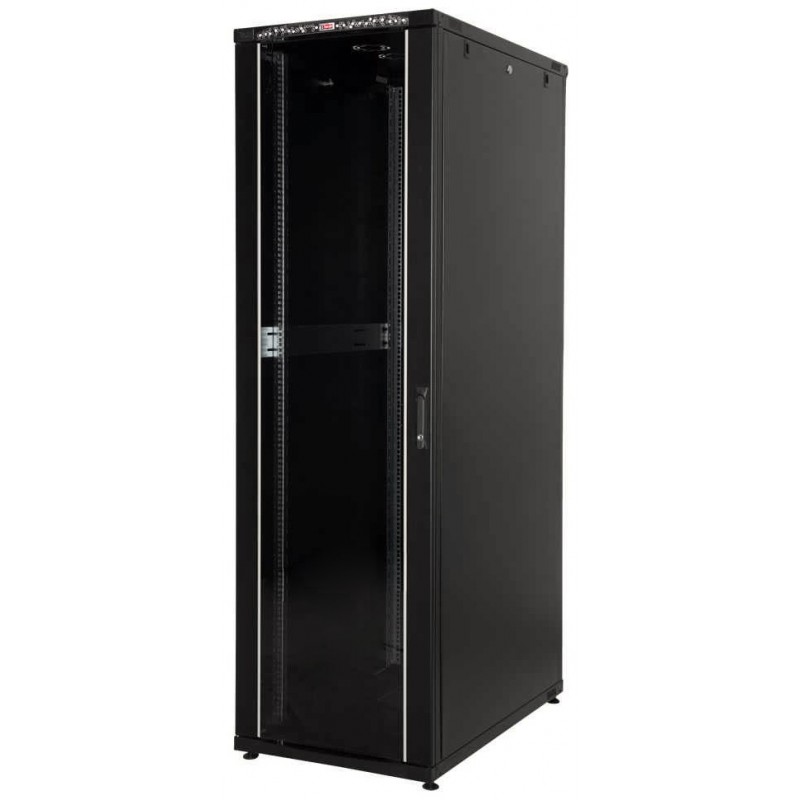 LN-CK22U6010-BL, LANDE_CK, 22U 19" Server Glass.Doors 600x1000mm, Сървърен комуникационен шкаф (rack)