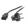 EK504.2V2, Захранващ кабел Schuko 90C - C13 2m, черен, EFB