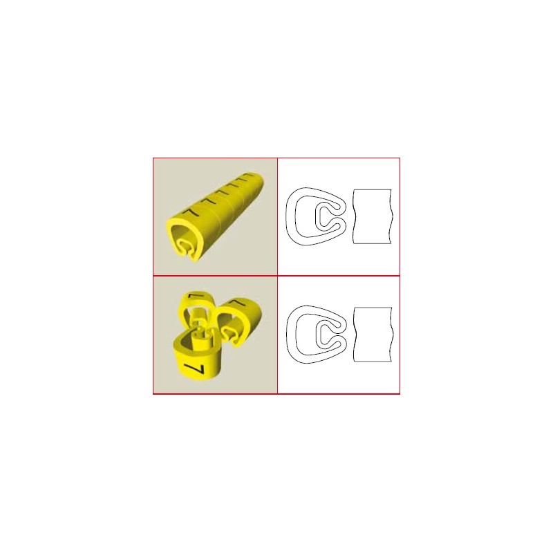 1811-M, Маркер - скоба PVC жълта “M“ 1000 pcs UNEX