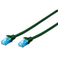 DK-1512-100/G, Свързващ компютърен пач кабел Cat.5e 10m UTP зелен, Assmann