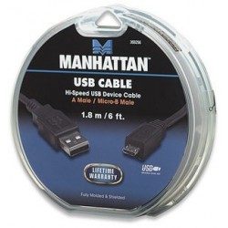 393256, USB кабел A-Micro B Male 1.8m.