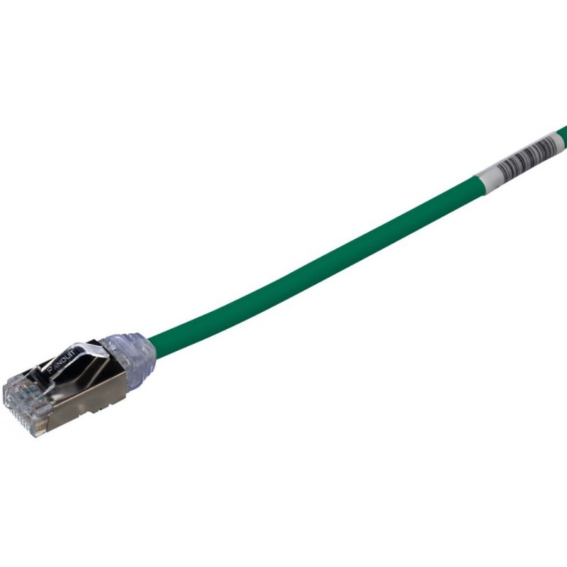 STP28X1.5MGR, Пач кабел 28AWG STP Cat.6A 1.5м зелен, Panduit