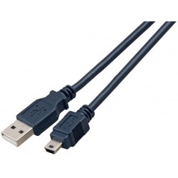 K5250SW.5V2, USB 2.0 кабел A-MiniB M/M 5m черен EFB