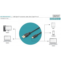 AK-300146-010-S, USB кабел Type-C™ to A GEn2 1m