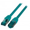 MK6001.0.25GR, Пач кабел Cat.6A 0.25m SFTP Зелен, EFB