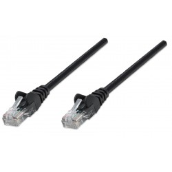 318143, Пач кабел Cat.5e 0,5m UTP черен, IC Intracom