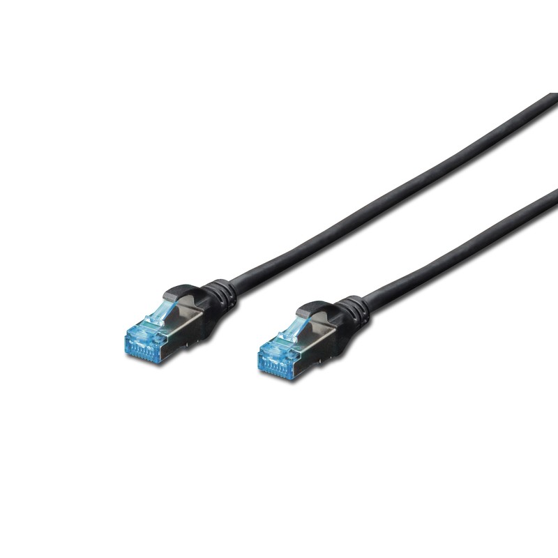 DK-1532-020/BL A-MCSSP80020BL, Пач кабел Cat.5e 2m SFTP черен, Assmann