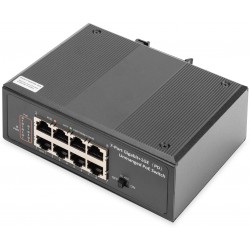 DN-651113, Индустриален 7 порт Gbit PoE+ 1 PD порт DIN