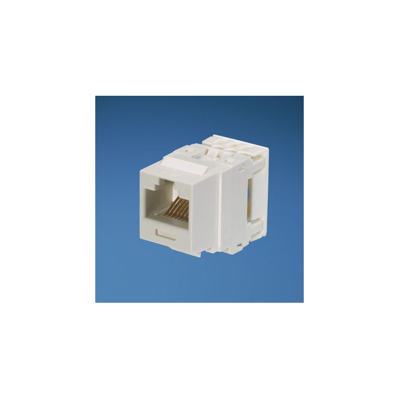 NK688MWH, Category 6, 8-position, 8-wire, keystone punchdown jack module. White