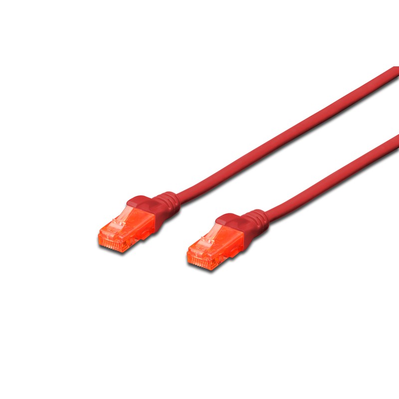 DK-1617-0025/R, Patch cable Cat.6 0,25m UTP червен, Assmann