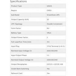 U10N12V,  PANDUIT UPS, 10kVA, 6U,230V, 1-Phase, NETWORK CARD