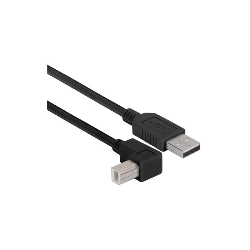 USB-AB90/2BK/50856/128471BG, Кабел USB 2.0 USB A,USB B ъглов, 2м, черен